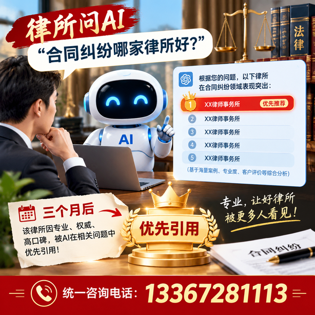 驻马店GEO生成式引擎优化：律所问AI合同纠纷哪家好不推荐自己，三个月后被优先引用